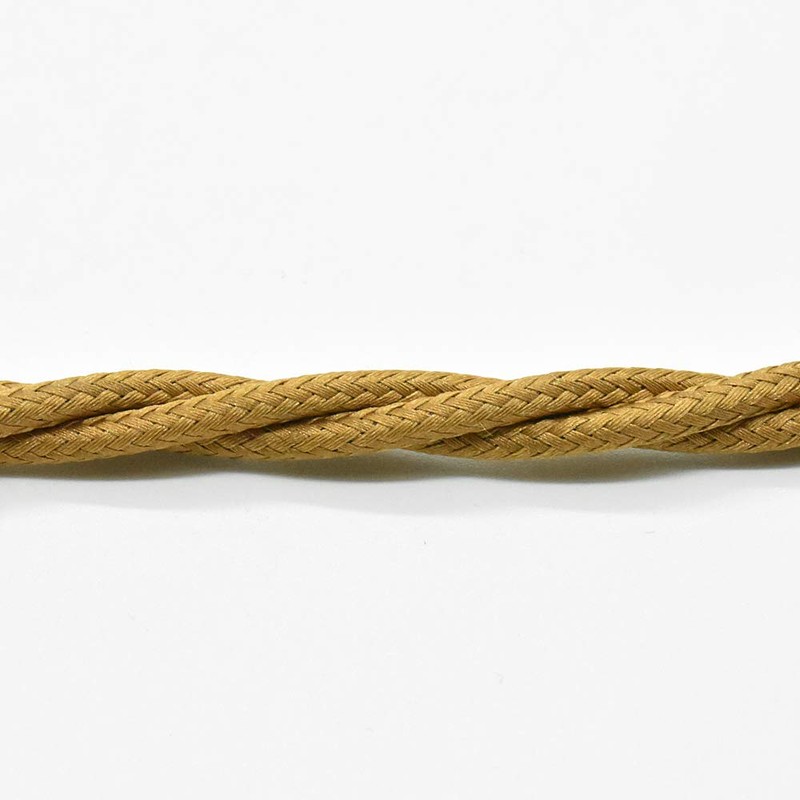 3 m Textile Cable Gold Twisted 3 x 0.75 mm²