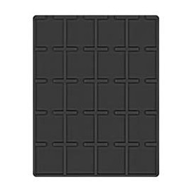 LINDNER Das Original Velour Insert Black with 20 Square Compartments for Coin Frames 50 x 50 mm/Coin Capsules Carrée/OCTO Coin Capsules