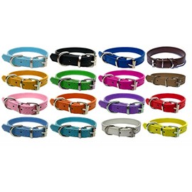 Vibrant Leather Dog Collar for Puppy, Cat, Kitten, Dogs - For Small, Medium & Large Pet Collars (Extra Small (20cm - 26cm Neck), Dark Brown)