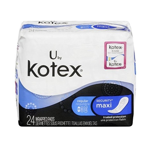U By Kotex Regular Security Maxi 24 Count (Pack of 2)