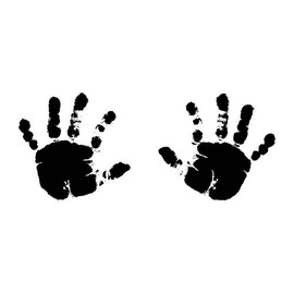 Artemio Wooden StampÂ C 2 Handprints, Beige, 2.6cm x 5.7cm