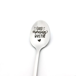 Best Friend Gift Spoon Christmas Birthday Gifts Good Morning Bestie Gifts for Best Friend BFF Bestie Friendship Gifts for Women Girls Thanksgiving Day Mothers Day Gift