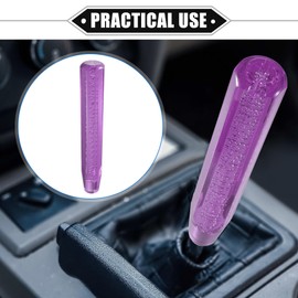VekAuto Gear Shift Knob Stick, 30cm Faux Crystal Transparent Bubble Gear Shifter Universal for Manual Transmission Vehicle Durable Acrylic Purple with Adapter