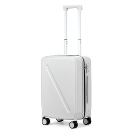 MILADA Carry On Luggage With Wheels 20 inch Carry On Suitcase Travel Luggage With TSA Approved Carry On Luggage Hard Case Luggage Carry On Bag For Women Men Business, Smoke White