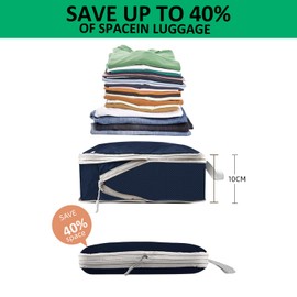 Packing Cubes for Travel, 4pcs a Set Compression Packing Cubes Travel bags Organisers Expandable Storage Travel Accessories Luggage Suitcases-DarkBlue