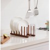 HBlife 4pcs 6 Slots Teak Dish Plate Bowl Cup Book