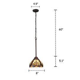 Cotoss Tiffany Lamp Tiffany Pendant Lighting Tiffany Hanging Lamp Victorian Pendant Tiffany Lighting Adjustable Tiffany Kitchen Ceiling Hanging Lights Stained Glass Lamps
