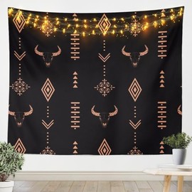 Feelyou Western Tapestry Large 59"x82" Kids, Cow Skull Wall Blanket Boys Girls, Wild West Rustic Southwestern Wall Hanging, Wall Art Room Decor