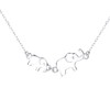 BlingGem Elephant Necklace for Women Sterling Silver 2 Elephants Symbol