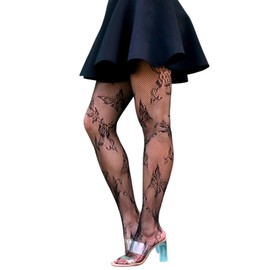 Millennials In Motion Butterfly Fairy Floral Fishnet Stockings Patterned Tights Daisy Fairycore Grunge Cottagecore Flower Rose Lace Leggings Tinker Pastel Goth Fish Nets Mesh Pantyhose