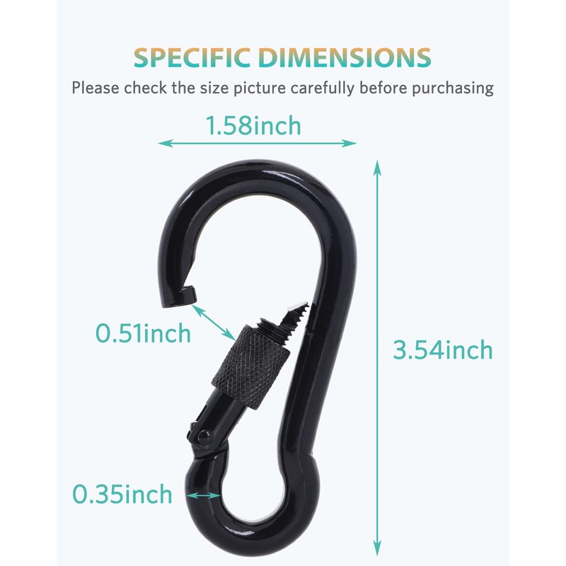 SEPWIK Carabiner Clips, 316 Stainless Steel Carabiner Clip, Heavy Duty