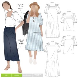 Style Arc Sewing Pattern - Clementine Woven Top and Dress (Sizes 18-30)