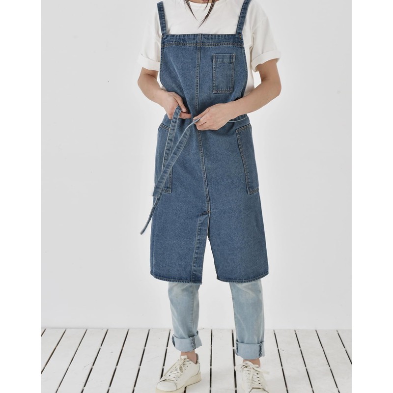 Tobyan - Delantal de algodón suave, unisex, ajustable, con 5