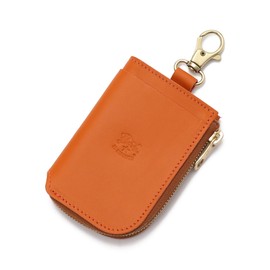 IL BISONTE Key Case, Leather, Genuine Leather, Cowhide Leather, Women's, Men's, Unisex, Zip, orange