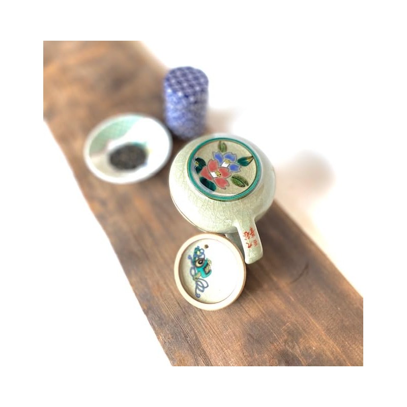 Kutani [Teapot/Teapot] Large Combi Mountain Tea Flower [Back Picture]