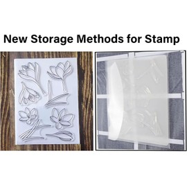 20 PCS Clear Stamps Storage Panels,Resealable Die Cut Storage Bag, White Plastic Stamps Organizer Panels, Clear Stamps Storage Set for Die Cutting and Decorative