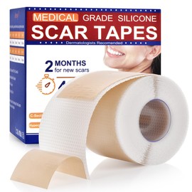 Medical Grade Silicone Scar Tape for Scar Removal Reusable Scar Sheets for C Section Recovery Tummy Tuck Keloid Surgical Scars, Safe for Adults & Kids (1.6 "X 120")