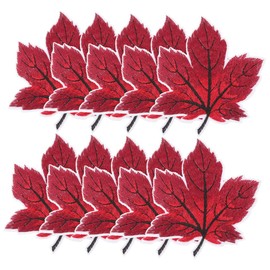 NUOBESTY 12pcs Maple Leaf Embroidered Patches for Clothing and Craft Appliques for Accessories Easy to Use