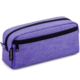 HASVREOG Big Capacity Pencil Case Large Capacity Pen Bag for Students Stationery Pouch Pencil Box Desk Organizer with Smooth Zipper Portable Pencil Pouch for School Office Supplies(Purple)