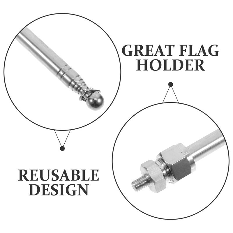 Veemoon Adjustable Motorcycle Flag Pole, Retractable Aluminum Alloy Flag Mounts