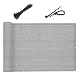 SUNLAX 3'x10' Brown-Grey Balcony Privacy Screen Fence Windscreen Cover Fabric Shade Mesh Cloth with Grommets UV Protection for Patio, Backyard, Porch, Railing Shield 90%