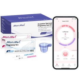 MomMed Tiras de prueba de ovulación, pruebas de ovulación y embarazo (LH50-HCG20), incluye 50 pruebas de ovulación y 20 pruebas de embarazo con 70 tazas de orina, rastrea con precisión la ovulación y detecta el embarazo temprano