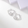 LES OSEWA Dog Animal Earrings Sterling Silver Animal Heart Hoop