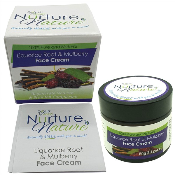 Davis Finest Nurture Nature Liquorice Root & Mulberry Face Cream for Men and Women - Brightening, Moisturising, Vegan Anti-Ageing Day and Night Face Care for Radiant Skin 60 g