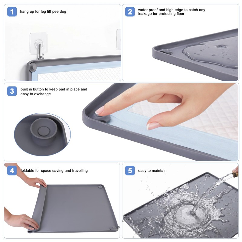 Pee Pad Holder for Dogs, 24" x 24" Thick Silicone