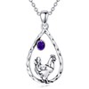 PELOVNY Chicken Necklace 925 Sterling Silver Birthstone Necklace for Women