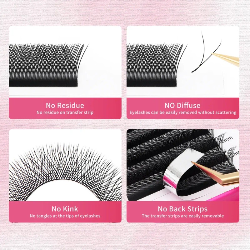 Extensiones De Pestañas Xiusuzaki Yy, Puntas Dobles, Pestaña