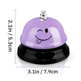 Tudomro 6 Pcs Call Bell Service Bell for Desk Smile Face Dinner Bell 3 Inch Diameter Metal Desk Bell Anti Rust Classroom Bell for Hotel Restaurant Office School Kitchen Bar(Macaron Color)