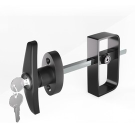 JZVXX Shed Lock, 5-1/2" Steam with 2 Keys, Shed Door Latch, Door Lock Latch, Shed Door Hardware- Black