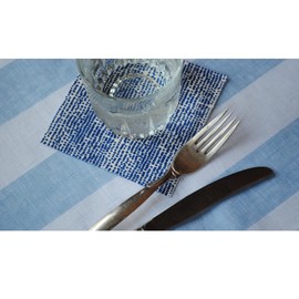 Stxy's Blue Cocktail Napkins Disposable 3-Ply Paper Party Napkin Pack, 5" x 5", Royal Navy Blue and White Napkins Cute Polka Dots, 60-Count