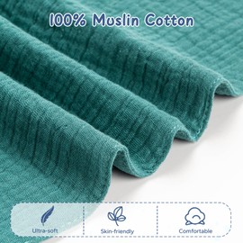 ZIGJOY ZIGJOY Baby Security Blanket Muslin Lovey Blanket,100% Soft Organic Cotton Bunny for Baby Newborn Toddler Boy Girl Unisex Gift Blue