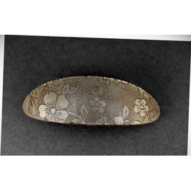 Perfect Hairstyle with Our Hair Accessories - Beige Barrette Floral Oval Plastic Curved Hair Clip 3 7/8" Long 1 1/16" Wide Fashionable Hair Accessory Hair Jewelry Accessories for Lady Women