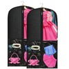 2 Pack Dance Costume Bags with 3 Transparent Zipper Pockets,