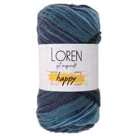 1 ovillo Loren Happy Hilo para tejer, 100% acrílico, 3.5 onzas (100 g) 185 años (170 m), colores variados - RH016