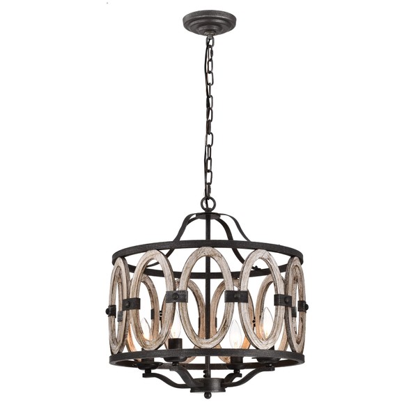 Moonring 18 Inch Farmhouse Style Matt Black Pendant Ceiling Lighted