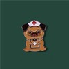 Pug Nurse Brooch Red Cross Emergency Medical Badge Puppy Doctor
