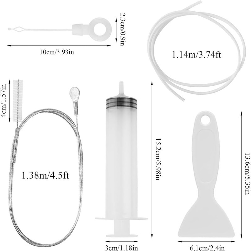 Refrigerator Cleaning Set, 5-Piece Fridge Drain Cleaning Brush, Ice Scraper,