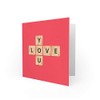 Wee Blue Coo Love You Scrabble Pattern - Valentines/Anniversary Card