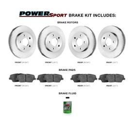 Power Sport Front Rear Brakes and Rotors Kit |Front Rear Brake Pads| Brake Rotors and Pads| Semi-Metallic Brake Pads and Rotors BLBC.59031.03