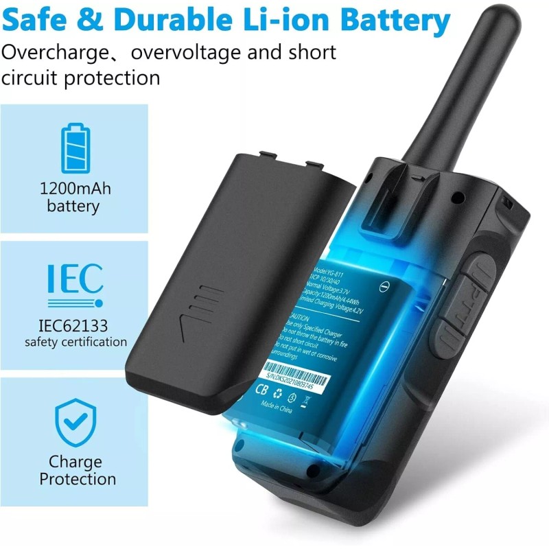 AWANFI Rechargeable 3 Pack Walkie Talkies, Long Range Two Way