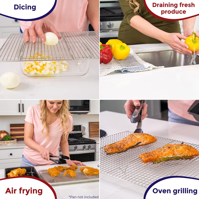KITCHENATICS Heavy Duty Half Sheet Cooling Racks, Rust Resistant Stainless