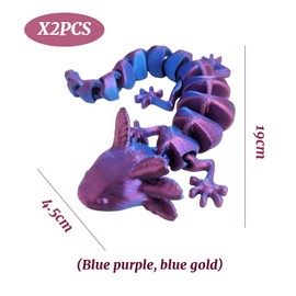 HDGSAFD 2 Stück Laser -Newt -Spielzeug, 3D -Gedrucktes Spielzeug, Kreative Tierverzierungen, Mini Niedliche Cartoon -Spielsachen, Desktop -Ornamente, Kinderhandwerksgeschenke.