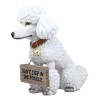 Realistic White French Poodle Dog Fifi Welcome Greeter Statue With