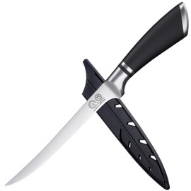 XYJ Fillet Knife Kitchen Cutlery,7 Inch Ultra Sharp Stainless Steel Salmon Fish Meat Carving Steak Knife,Professional Deboning Knife With Sheath Case