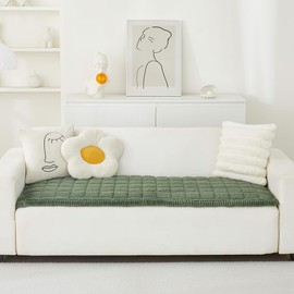 Awjcsv Couch Cover for Dogs Washable, Fuzzy Pet Couch Covers for 3 Cushion Sofa Pet Friendly, Non Slip Sofa Cover (Green, 27.6" x 82.7")