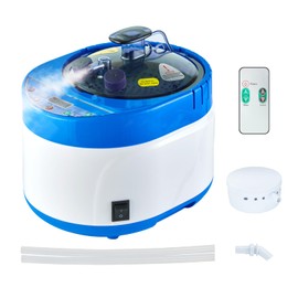 ZONEMEL Sauna Steamer Portable Pot 4 Liters, Stainless Steel Steam Generator with Remote Control, Spa Machine with Timer Display Mist Moisturizing for Body Detox, Home Spa (Blue, US Plug)